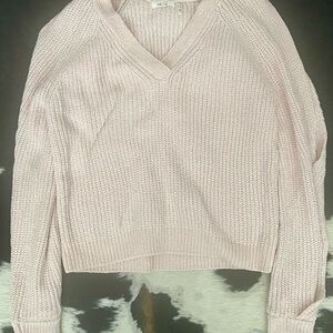 Cozy Pink V-Neck Sweater